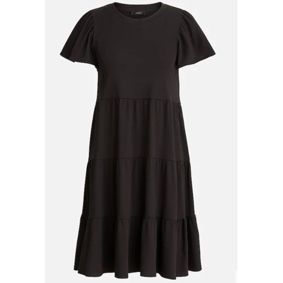 New J. Crew Knit Broken-in Jersey Tiered Mini Dress - Picture 2 of 10